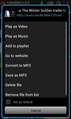 tubemate for android convert